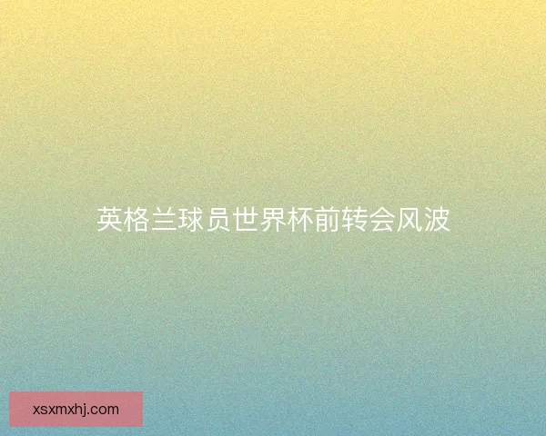 英格兰球员世界杯前转会风波