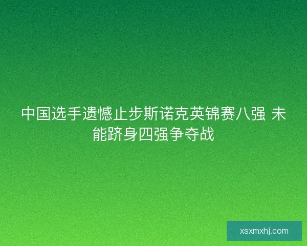 中国选手遗憾止步斯诺克英锦赛八强 未能跻身四强争夺战