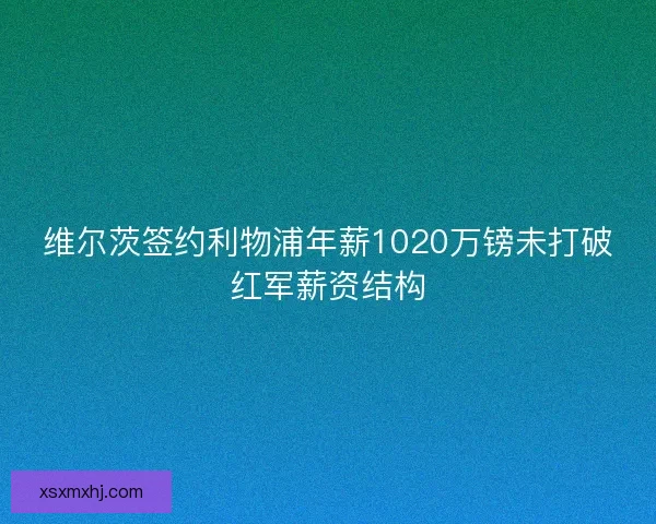 维尔茨签约利物浦年薪1020万镑未打破红军薪资结构